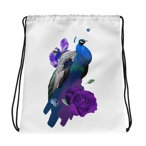 Blue Bird Drawstring bag